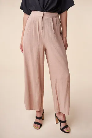Saddle Up Linen Side Button Wide Leg Pants