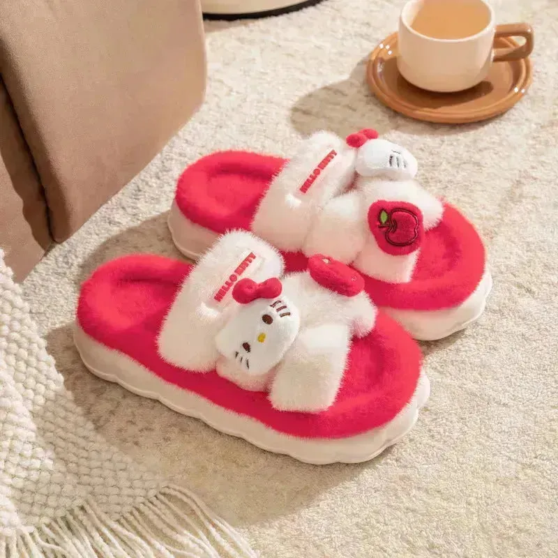 Sanrio Plush Cross Fluffy Slippers