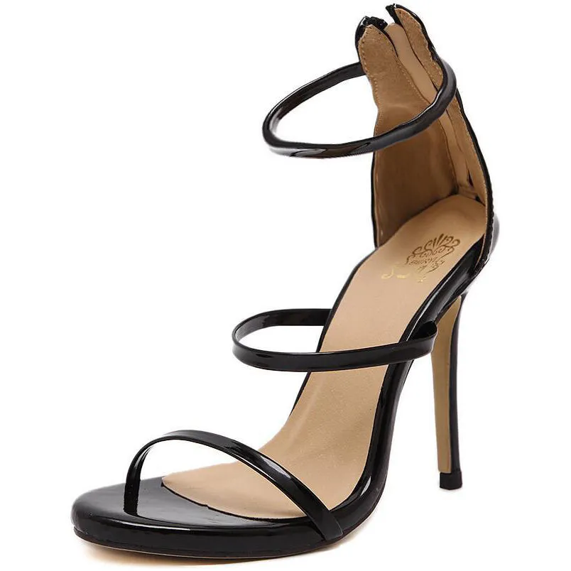 Simple Styles Straps Ankle Wraps Stiletto High Heels Party Sandals Shoes