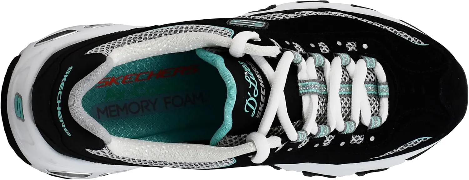 Skechers Women's D'Lites-Life Saver Memory Foam Lace-up Sneaker