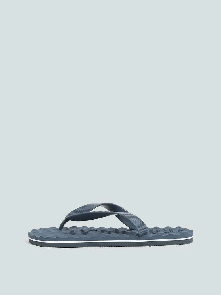 SOLEPLAY Blue Monotone Textured Flip Flop