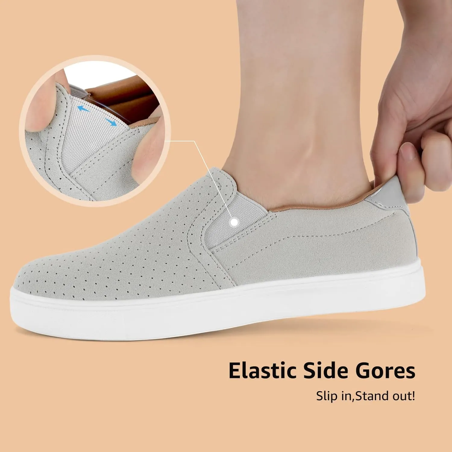 STQ Slip On Shoes for Women Comfort Fall Loafers Soft Business Casual Sneakers