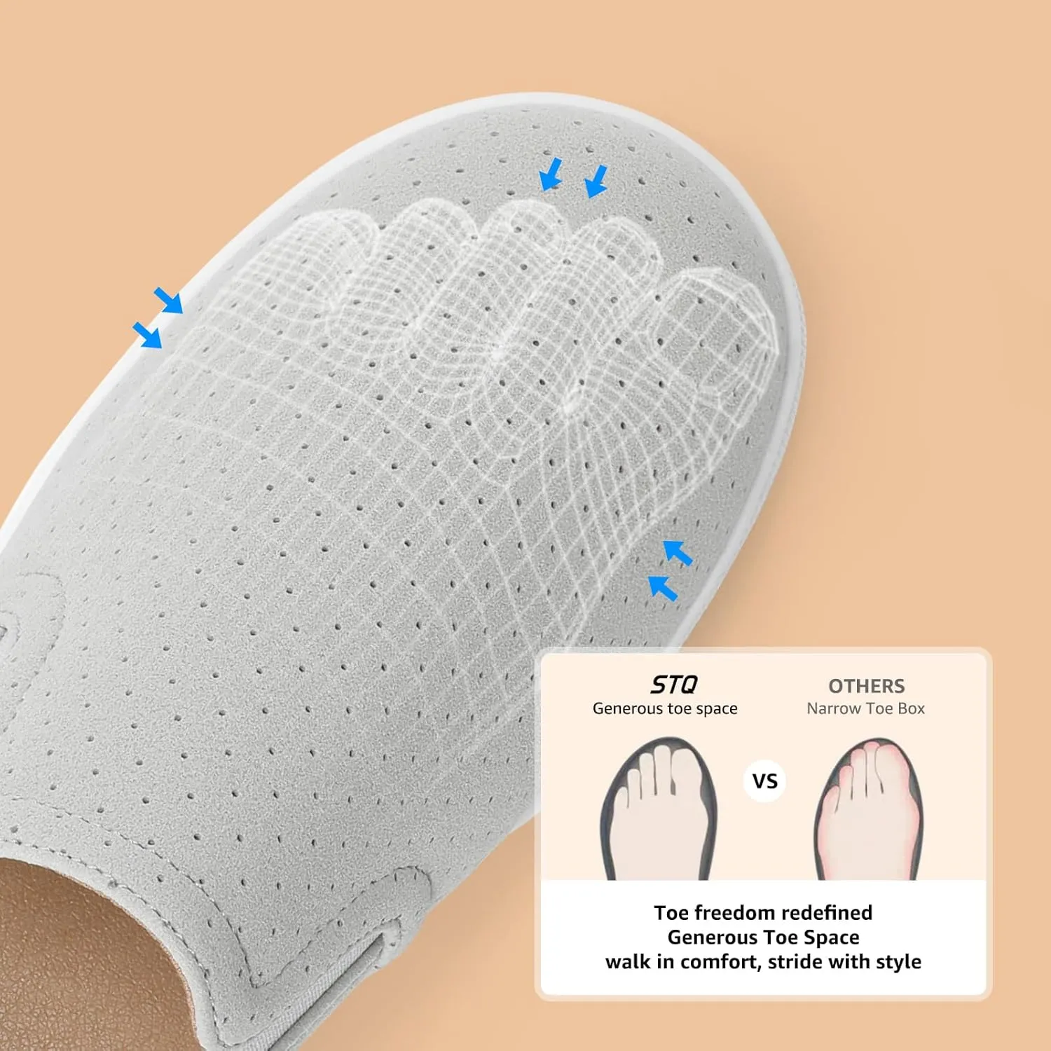 STQ Slip On Shoes for Women Comfort Fall Loafers Soft Business Casual Sneakers