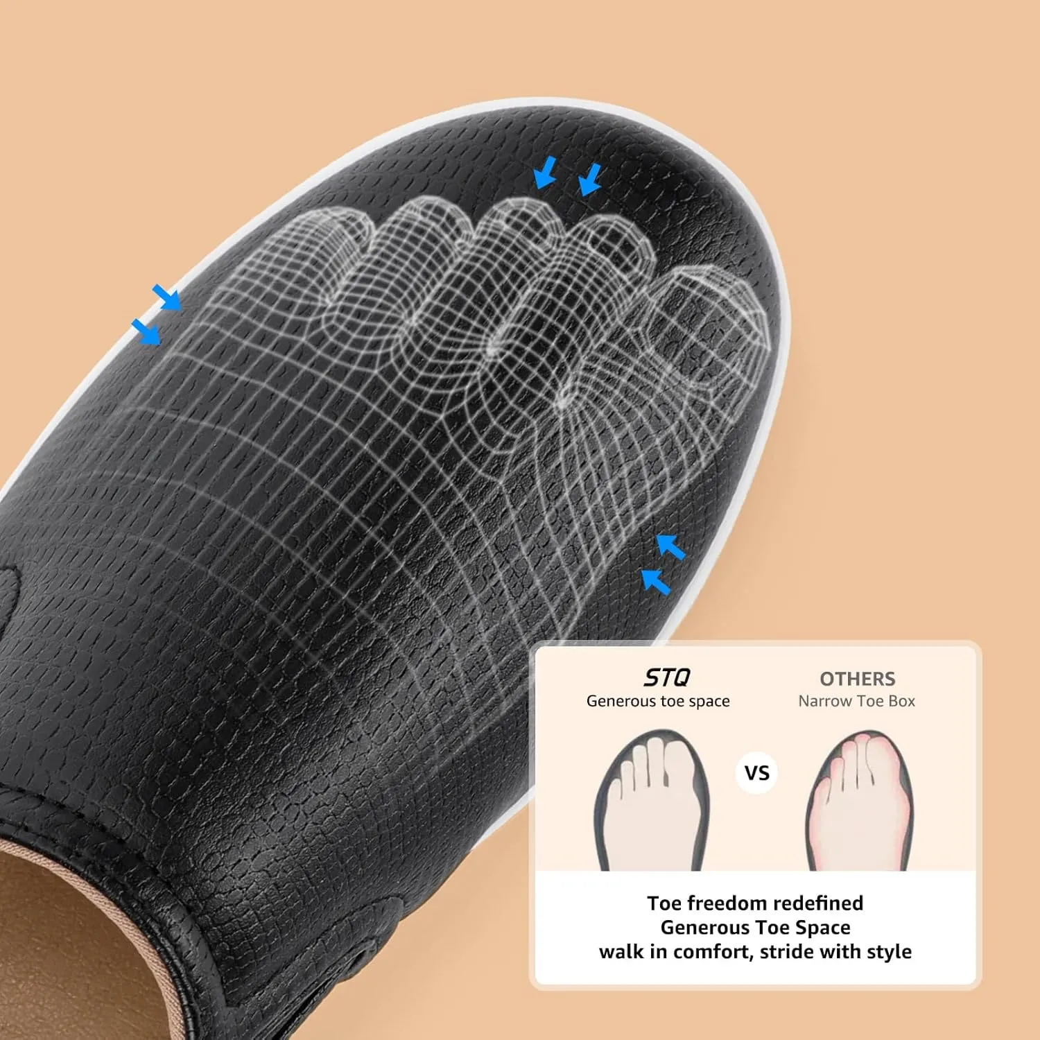 STQ Slip On Shoes for Women Comfort Fall Loafers Soft Business Casual Sneakers