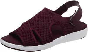 SuanlaTDS Platform Sandals for Women Comfortable Wedge Open Toe Walking Orthopedic Sandals Summer Dressy Mesh Casual Thick Soled Slingback Breathable Low Heels Outdoor Sport Sandals