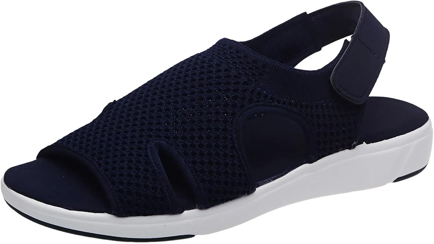 SuanlaTDS Platform Sandals for Women Comfortable Wedge Open Toe Walking Orthopedic Sandals Summer Dressy Mesh Casual Thick Soled Slingback Breathable Low Heels Outdoor Sport Sandals