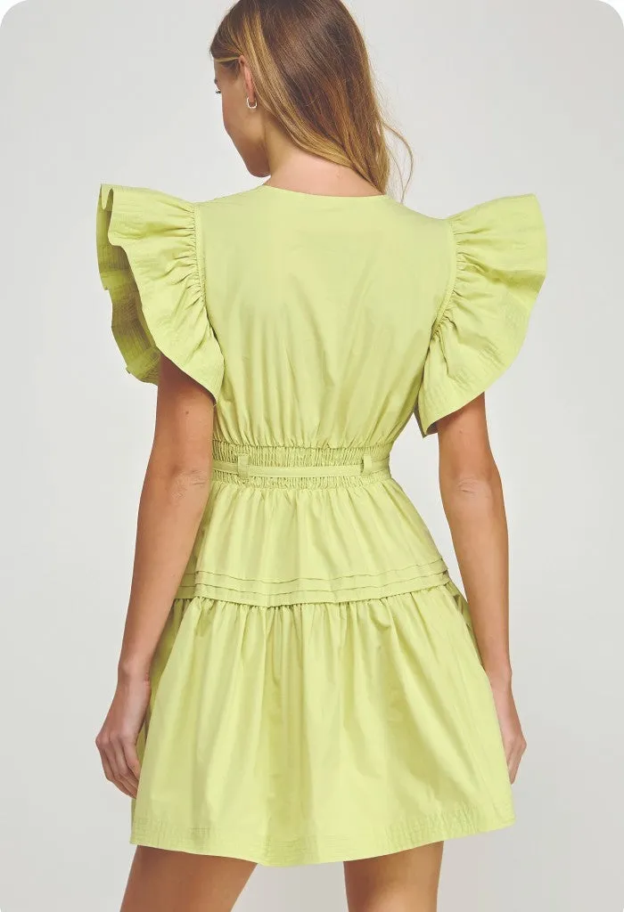 Sutton Mini Dress-Lime Sherbet