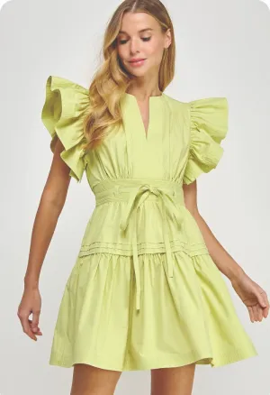 Sutton Mini Dress-Lime Sherbet
