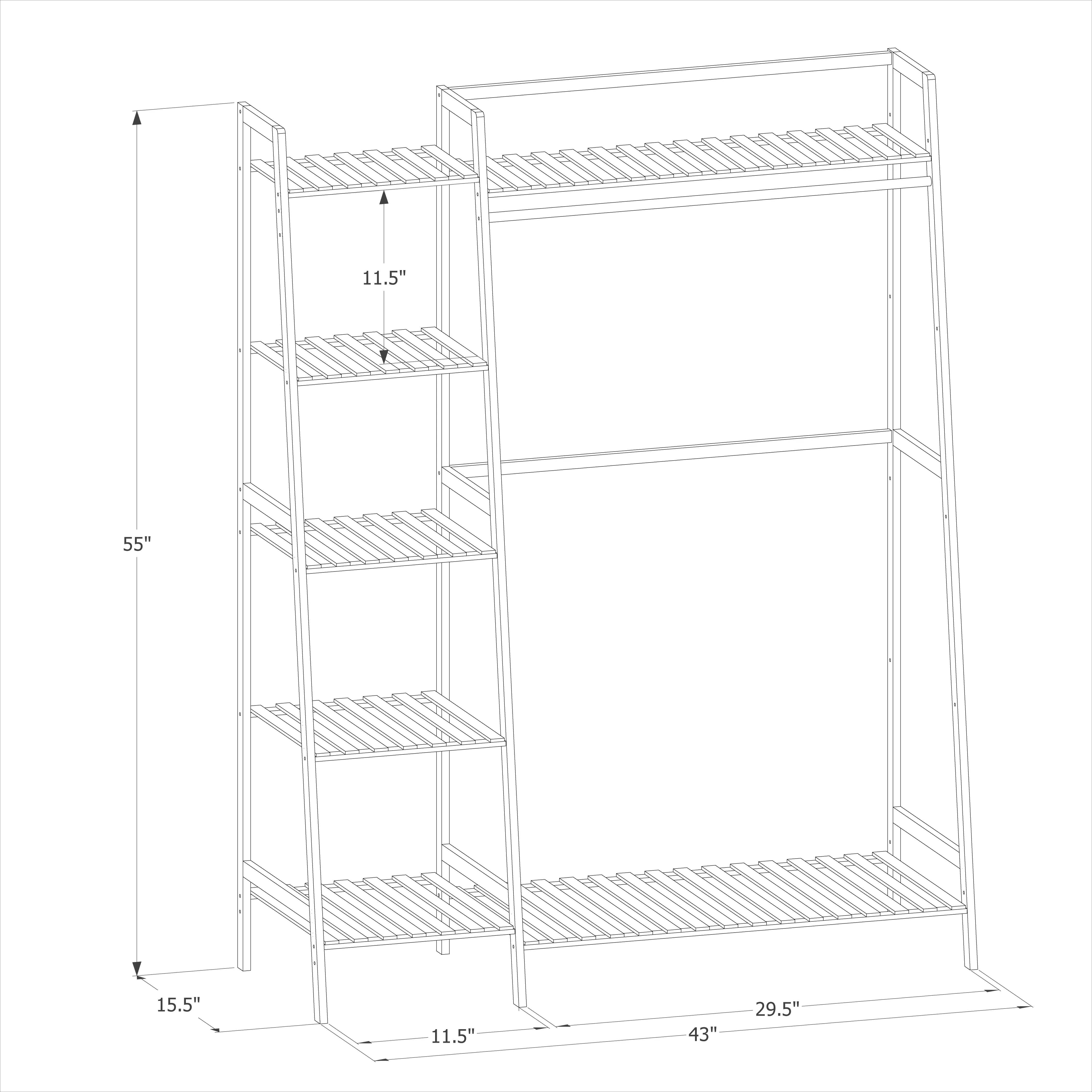 Trapezoid Garment Cabinet Clothes Organizer - Single Rack - Natural