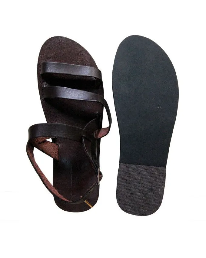 Two Tone Wing Strap Leather Sandals
