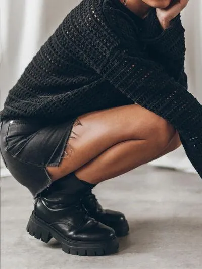 Unrestricted Crew Neck Crochet Long Sleeve Top