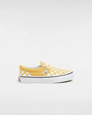 VANS Kids Classic Slip-On Color Theory Checkerboard Trainers - Golden Glow