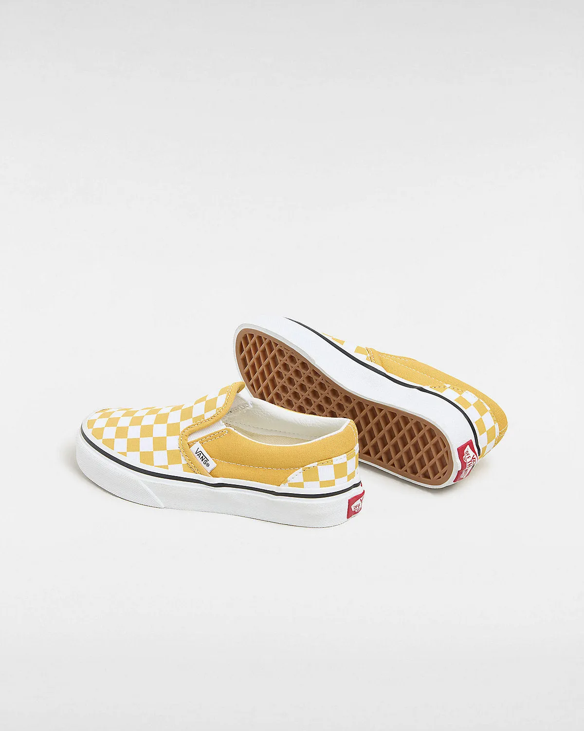 VANS Kids Classic Slip-On Color Theory Checkerboard Trainers - Golden Glow