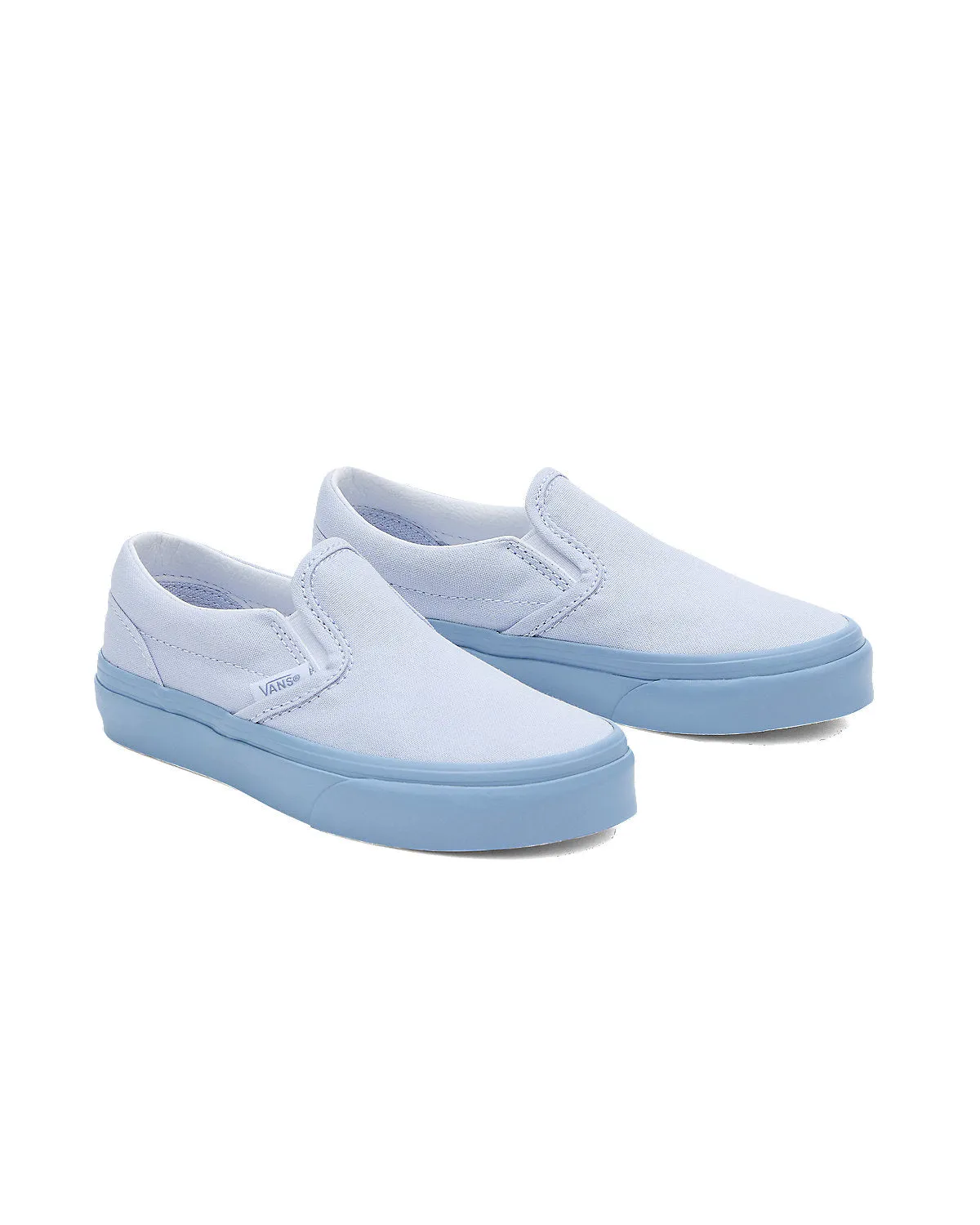 VANS Kids Classic Slip-On Glossy Sidewall Trainers - Blue