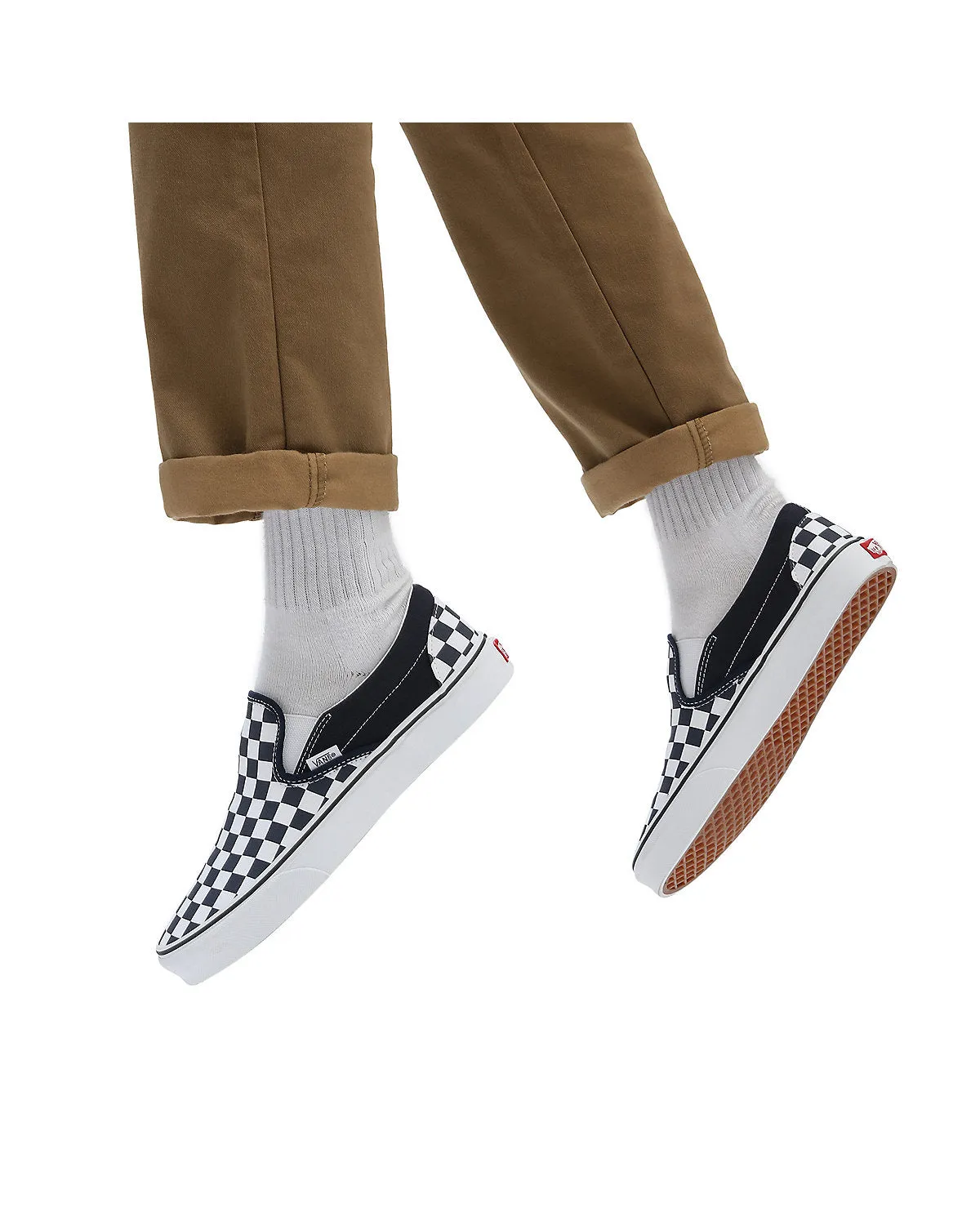 VANS Unisex Classic Slip-On Checkerboard Trainers - Navy / White