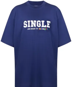Vetements Single And Ready To Mingle T-Shirt Blue
