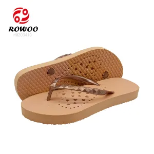 Wholesale Ladies Thong Sandals Golden Women Flipflops Summer Beach Outdoor Slipper Shoes