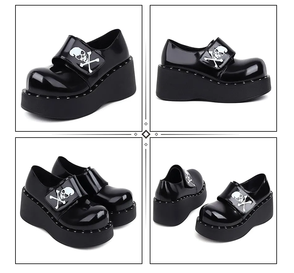 Women Gothic Platform Leather Japanese Harajuku Shoes