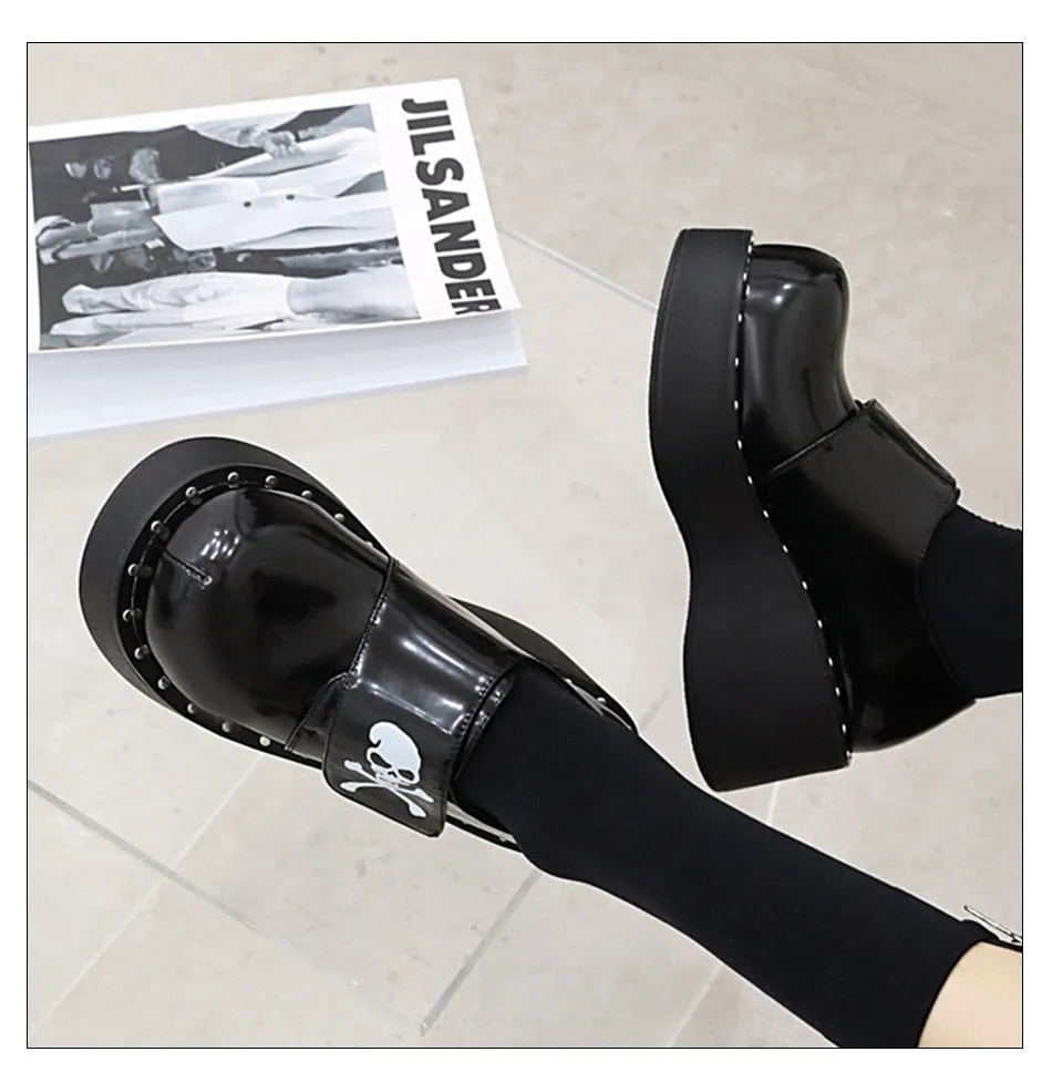 Women Gothic Platform Leather Japanese Harajuku Shoes