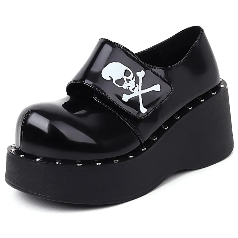 Women Gothic Platform Leather Japanese Harajuku Shoes