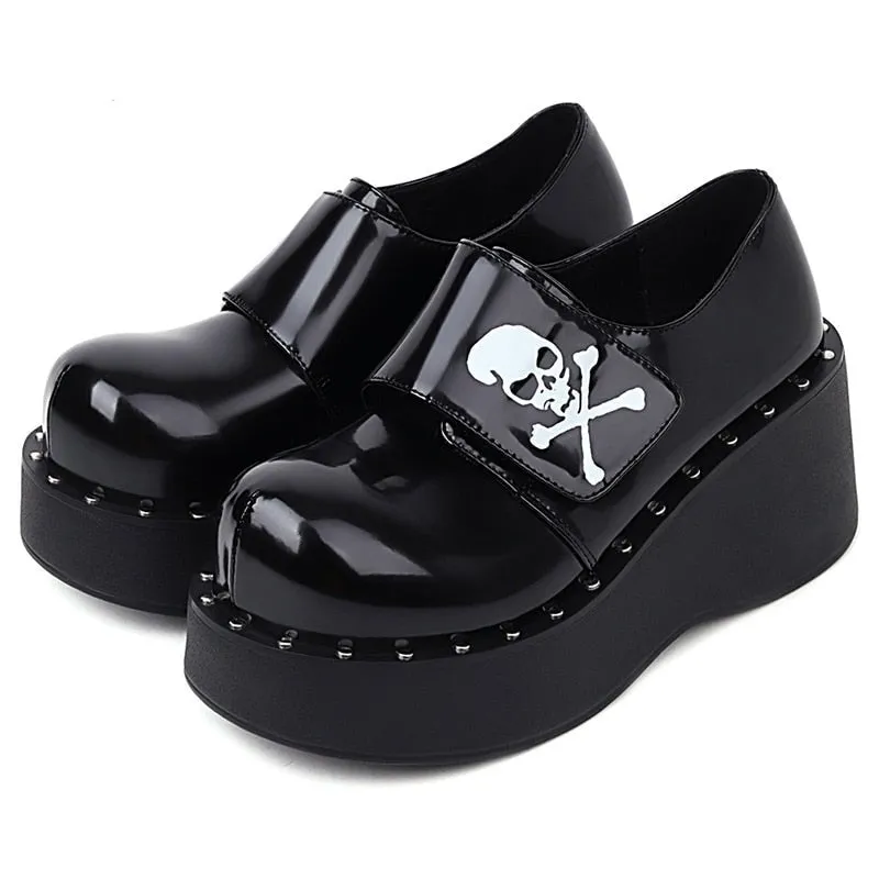 Women Gothic Platform Leather Japanese Harajuku Shoes