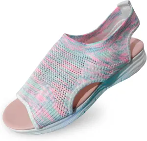 Women's Beach Wedges Sandals Breathable Orthopedic Shoes Arch Support Wide Fit Plantar Fasciitis Sport Summer Soft Sandals