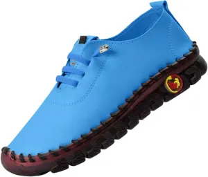 Womens Comfy Breathable Sneakers Flat Bottom Leather Slip-on Loafers Handmade Soft Shoes Sandals