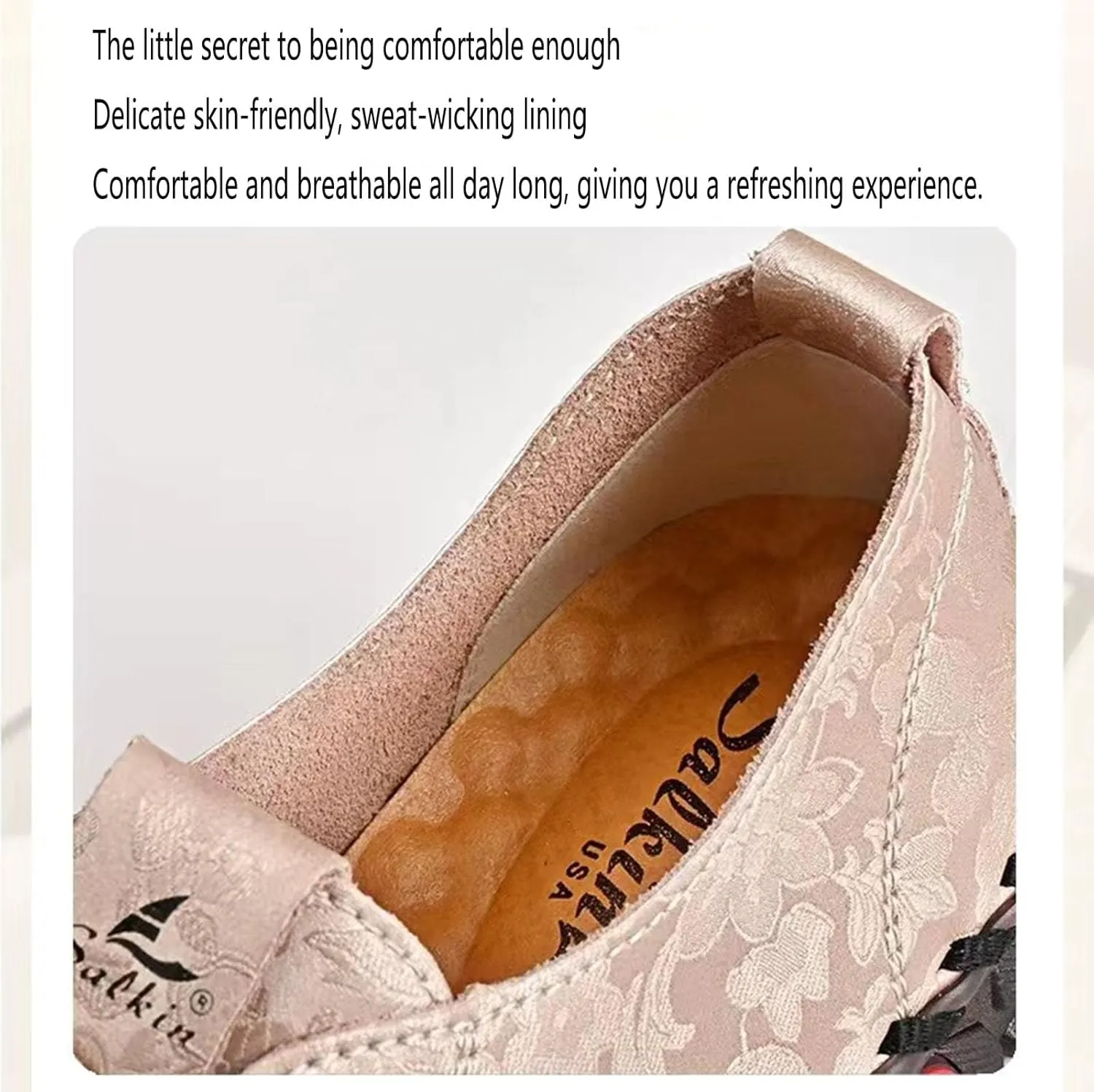 Women's Fashion Embroidery Hand-Stitched Soft Bottom Flat Loafers Comfortable Non-Slip Soft Casual Walking Shoes Orthopedic 4D Pain Relief Casual Shoes