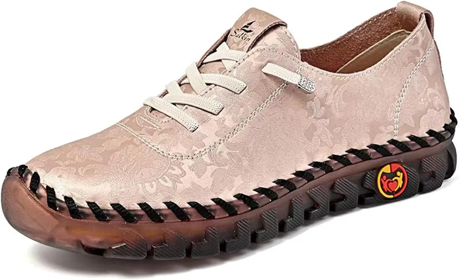 Women's Fashion Embroidery Hand-Stitched Soft Bottom Flat Loafers Comfortable Non-Slip Soft Casual Walking Shoes Orthopedic 4D Pain Relief Casual Shoes