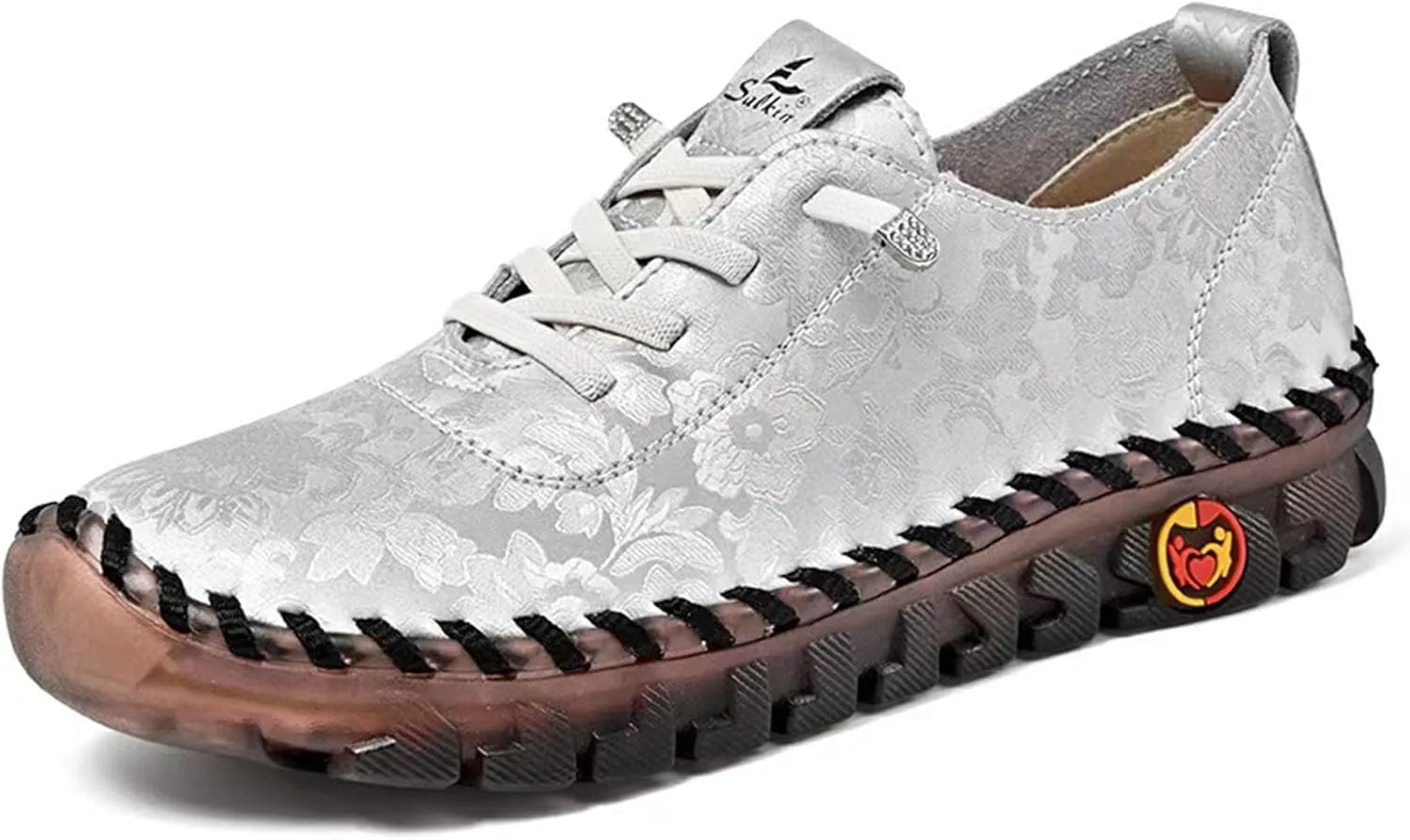 Women's Fashion Embroidery Hand-Stitched Soft Bottom Flat Loafers Comfortable Non-Slip Soft Casual Walking Shoes Orthopedic 4D Pain Relief Casual Shoes
