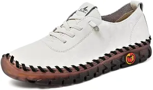 Women's Fashion Embroidery Hand-Stitched Soft Bottom Flat Loafers Comfortable Non-Slip Soft Casual Walking Shoes Orthopedic 4D Pain Relief Casual Shoes