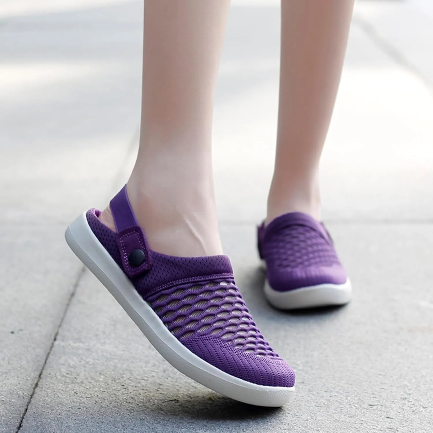 Womens Garden Clogs Shoes Mesh Breathable Quick Drying Sandals Slippers Beach Footwear Summer Casual Slip On Lightweight Walking