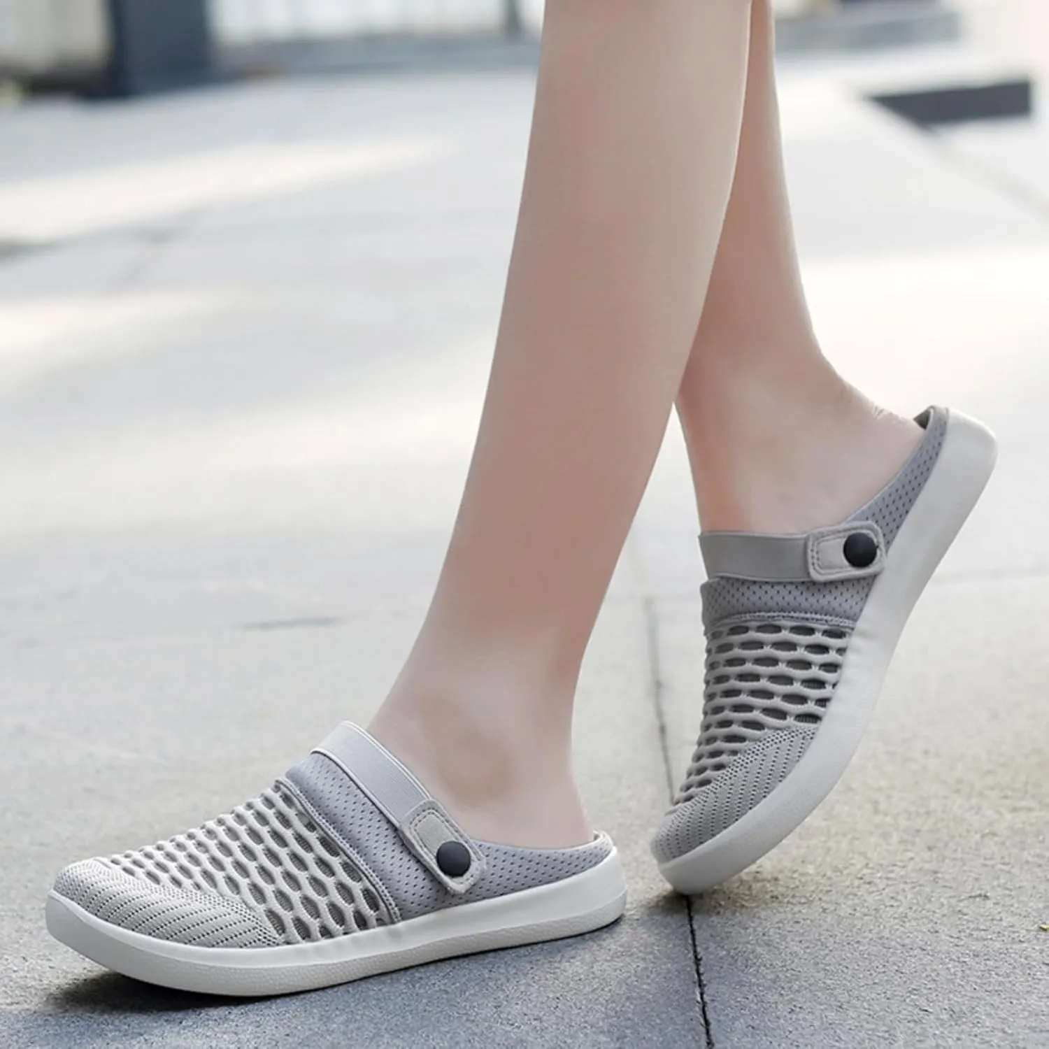 Womens Garden Clogs Shoes Mesh Breathable Quick Drying Sandals Slippers Beach Footwear Summer Casual Slip On Lightweight Walking