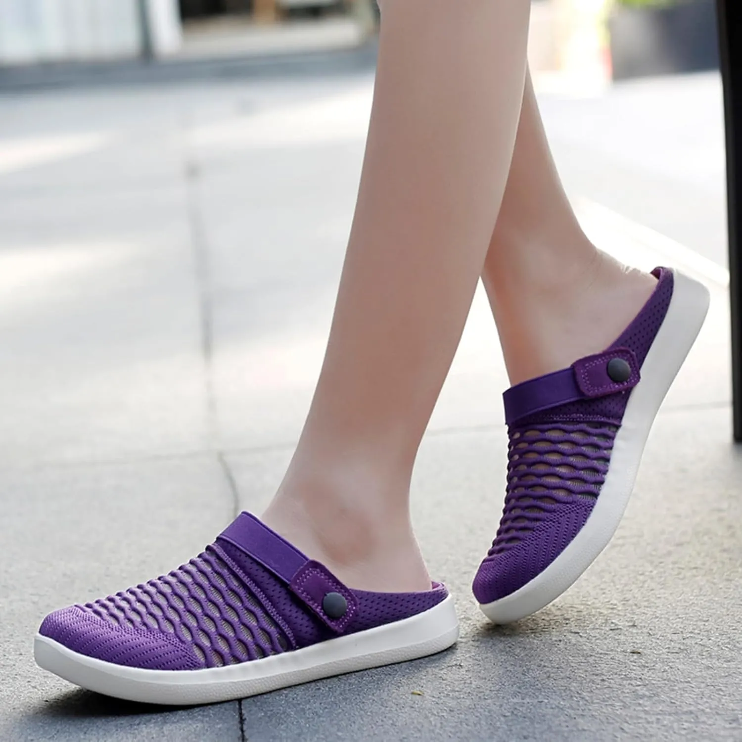 Womens Garden Clogs Shoes Mesh Breathable Quick Drying Sandals Slippers Beach Footwear Summer Casual Slip On Lightweight Walking