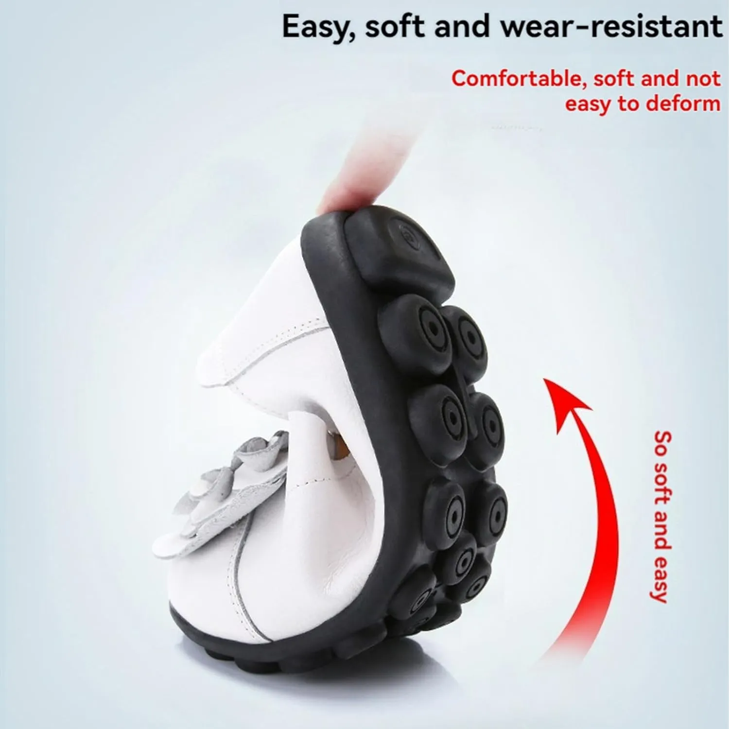 Women's Leather Loafers Comfortable Flat Shoes Slip On Round Toe Wide Width Loafers Comfortable Walking Working Driving Long Standing Fashion Soft Cushion Shoes