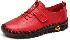 Women's Leather Tendon Soft Bottom Flat Loafers Fashion HandSewing Non-Slip Low top Flats Outdoor Comfy Slip on Casual Orthopedic Walkings Mom Beef Tendon Shoes