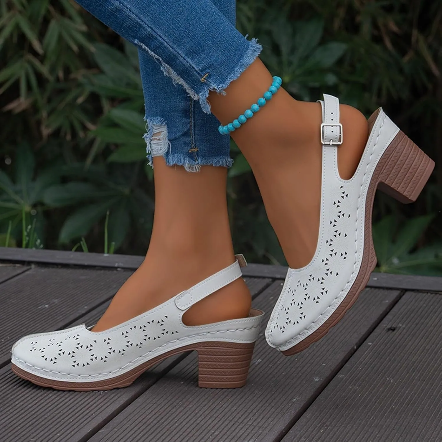 Womens Platform Sandals Open Toe Ankle Strap Chunky Block High Heeled Sandal Dressy Summer Casual Breathable Pump Sandals Shoes