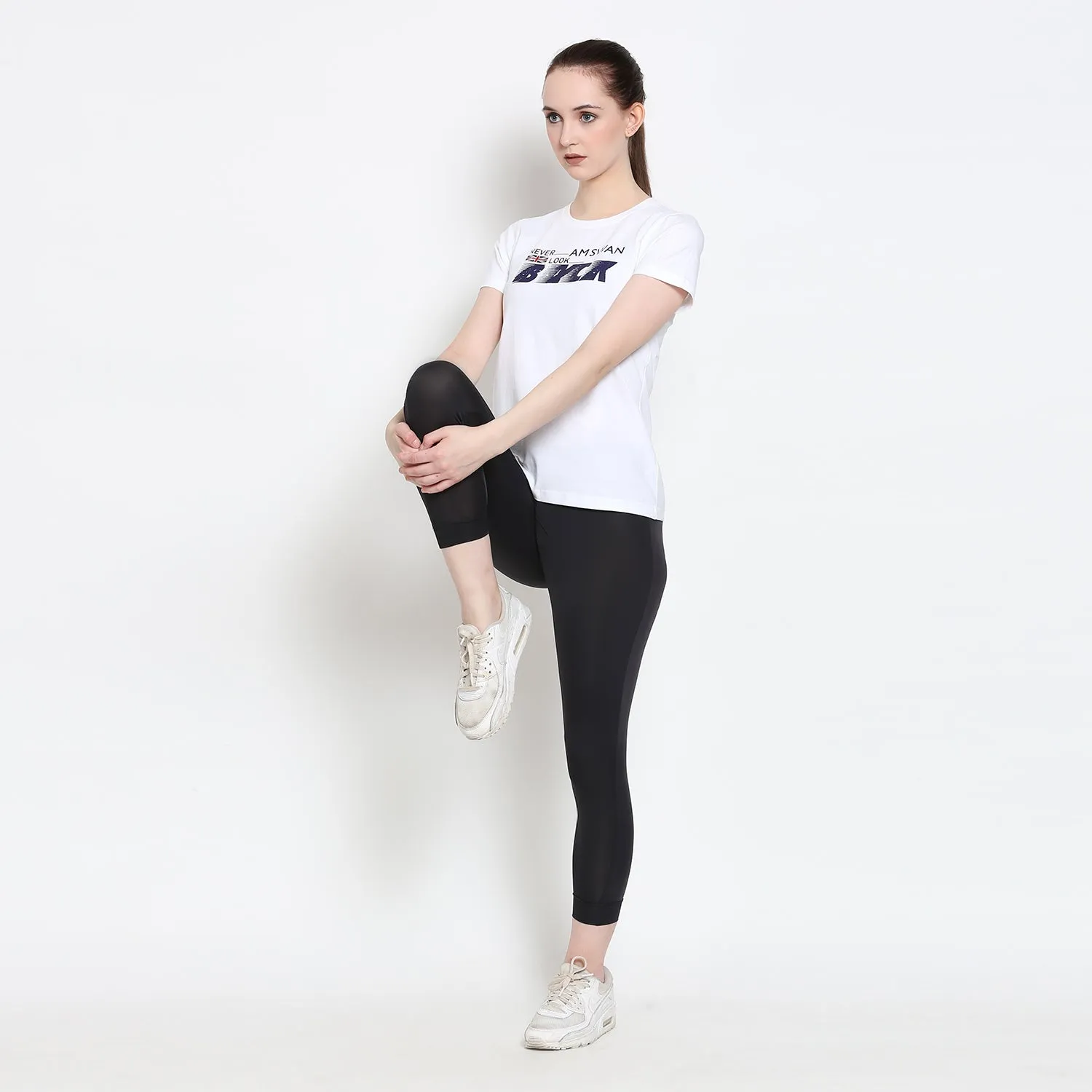 Women'S Premium Cotton Lycra Smart Fit Half Sleeve Printed Tee