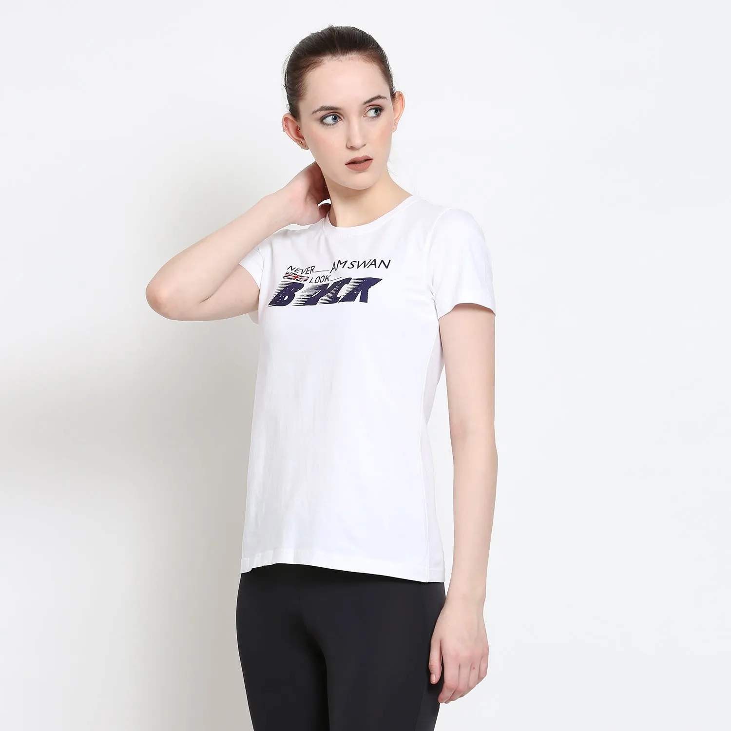 Women'S Premium Cotton Lycra Smart Fit Half Sleeve Printed Tee