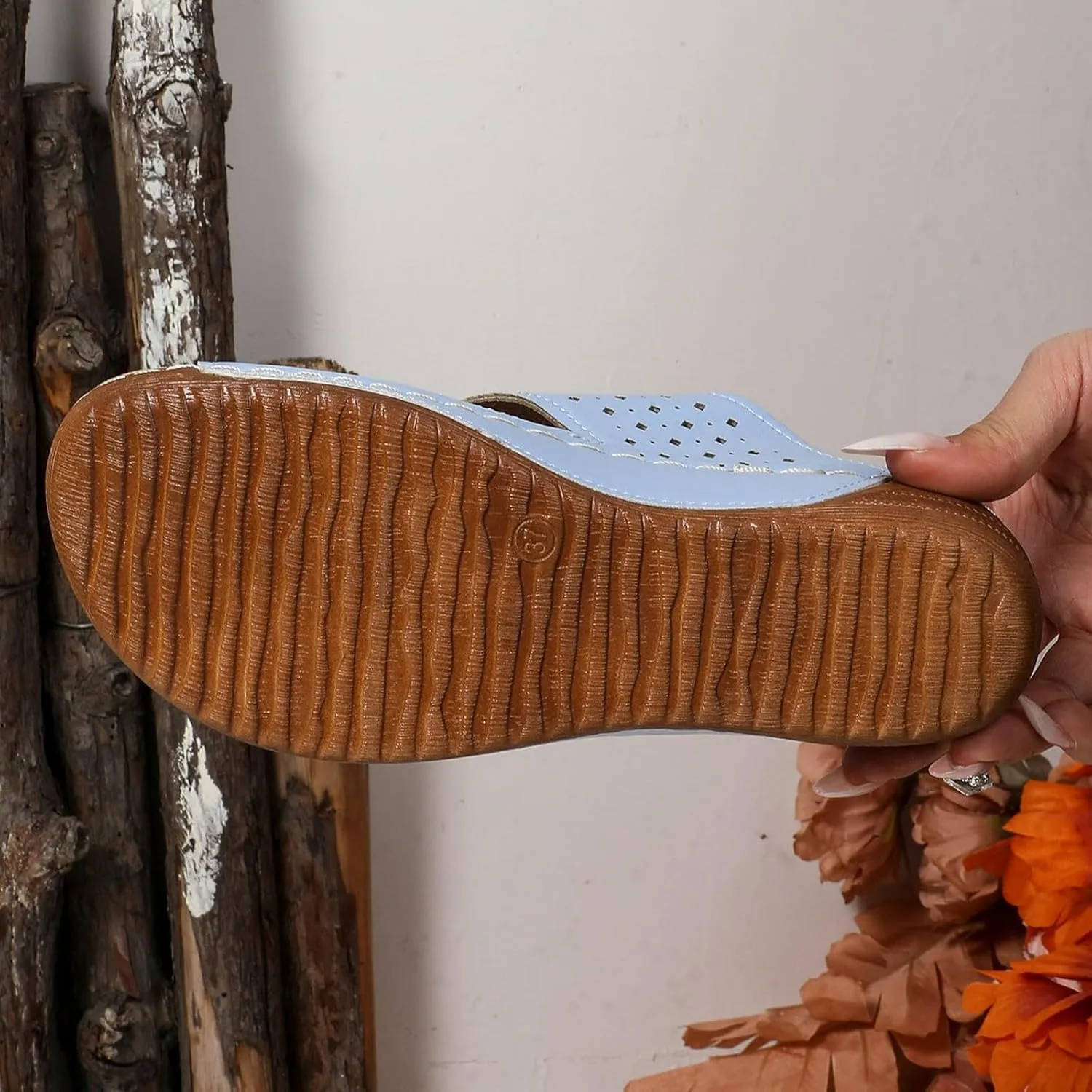 Women's Summer Casual Sandals 2025 Orthopedic Wedge Fish Mouth Hollow Out Fashionable Breathable Comfortable Sandals with Arch Support Slip On Beach Vacation Travel Working Shoes